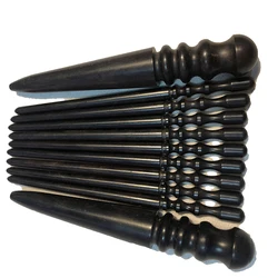 2Pcs High Density Ebony Black Wood Leather Edge Burnisher Slicker Leather Craft Tool Polished Grinding Tool