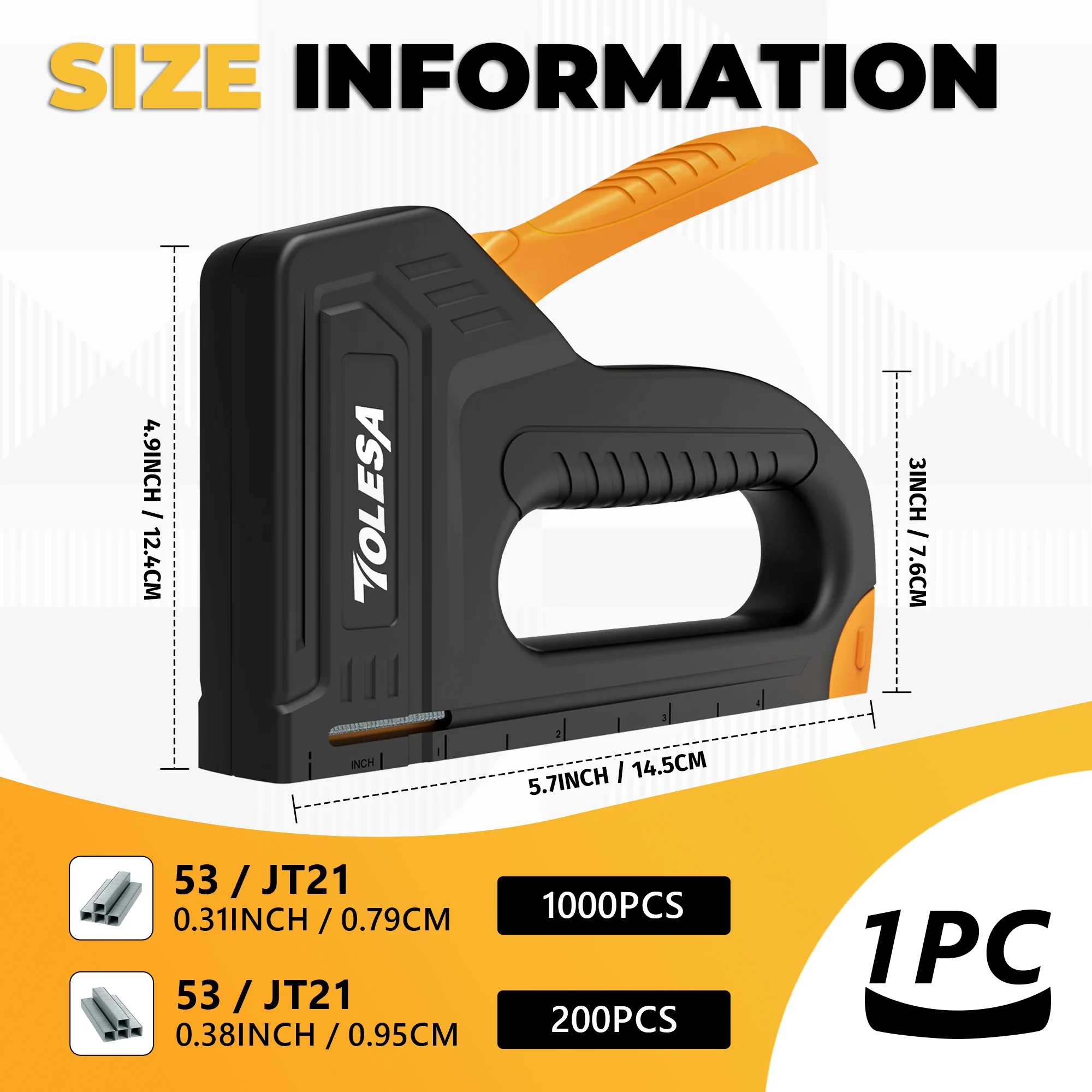 TOLESA Heavy Duty Staple Gun Kit 4 in 1 Upholstery Manual Stapler Gun with 2000 Staples for Wood Carpentry Crafts Wall DIY