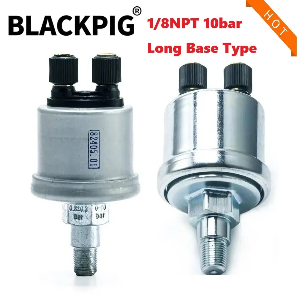 High Quality 1/8 NPT 10bars Diesel Engine Oil Pressure Sensor Switch Plug Long Base Type 0-10 Bar For Generator Parts