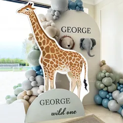 Giraffe KT Board Cutouts Jungle Safari Birthday Party Arch Backdrops for Animals Safari Wild One Baby Shower Background Decor