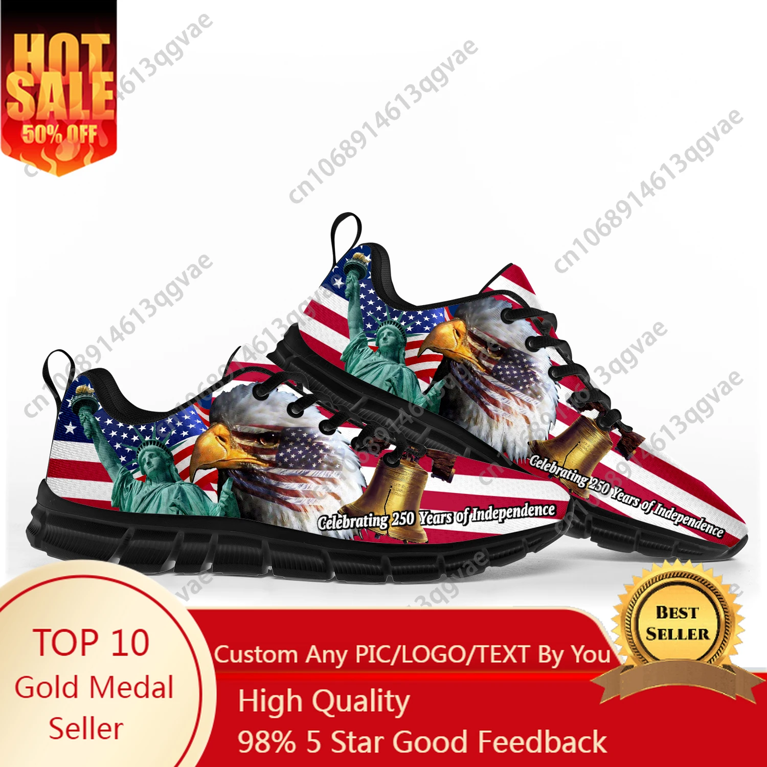 

America 250 Anniversary Sports Shoes Mens Womens Customized Sneakers Shoe High Quality Couple