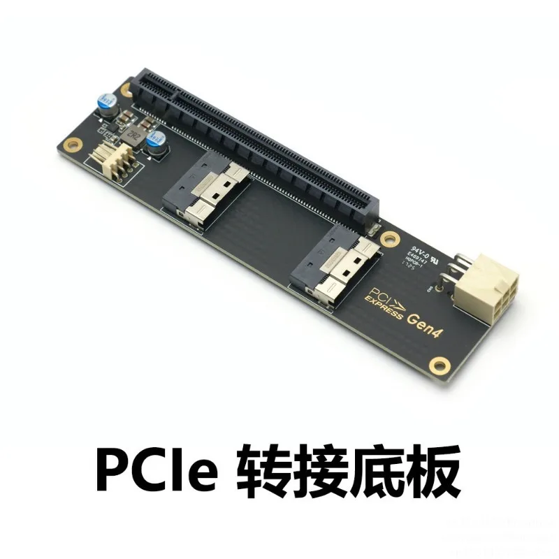 For SlimSAS SFF-8654 PCIe 4.0 3.0 Riser Card External Extension Adapter for Server Storage NVMe