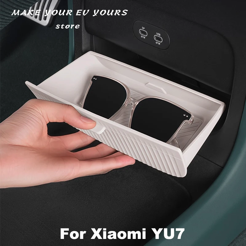 

Для Xiaomi YU7 2025 2026, силиконовый чехол для хранения солнцезащитных очков, карман для очков с центральным управлением, автомобильный подлокотник, аксессуары