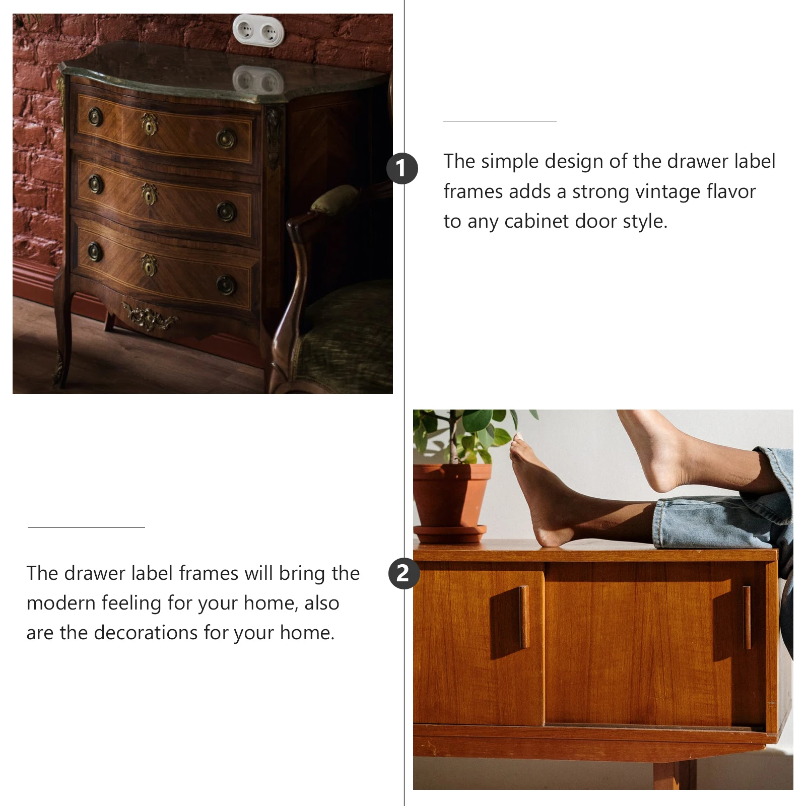 

10pcs Metal Label Pull Frames Drawer Furniture Cabinet Name Holders Vintage Iron Hardware Accessories Storage Box Organizer