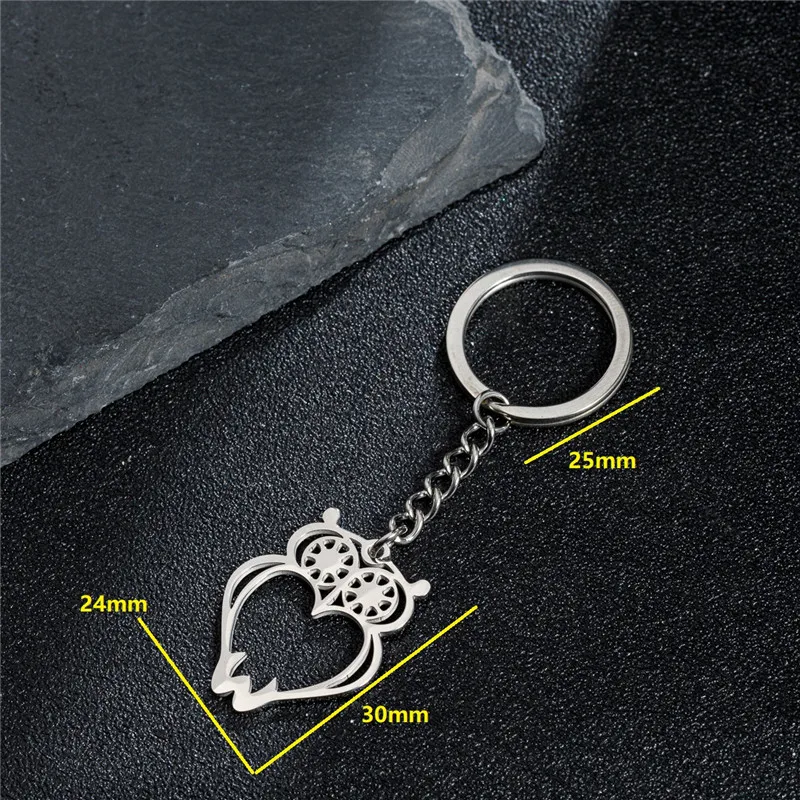 Fashion Stainless Steel Animal Metal Keychain Retro Owl Butterfly Cat Key Chains for Women Albanian Eagle Car Key Ring Jewelry