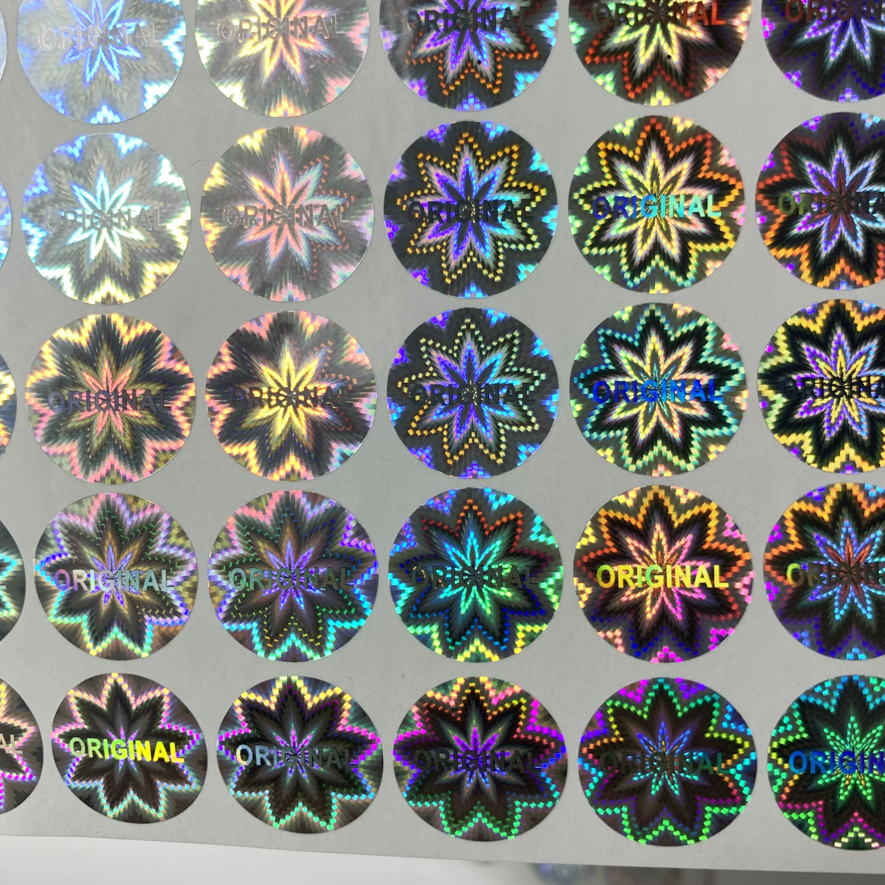 1000pcs Rainbow Glowing Shiny Holographic Stickers, 1.5cm Easy to Remove, Reusable Commercial Decorative label sticker for Cards