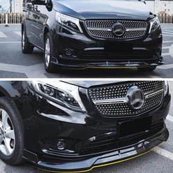 Glossy Black ABS Front Bumper Diffuser Lip Splitter For Mercedes Benz Vito W447/2016-2024 Year Accessories Body Kit