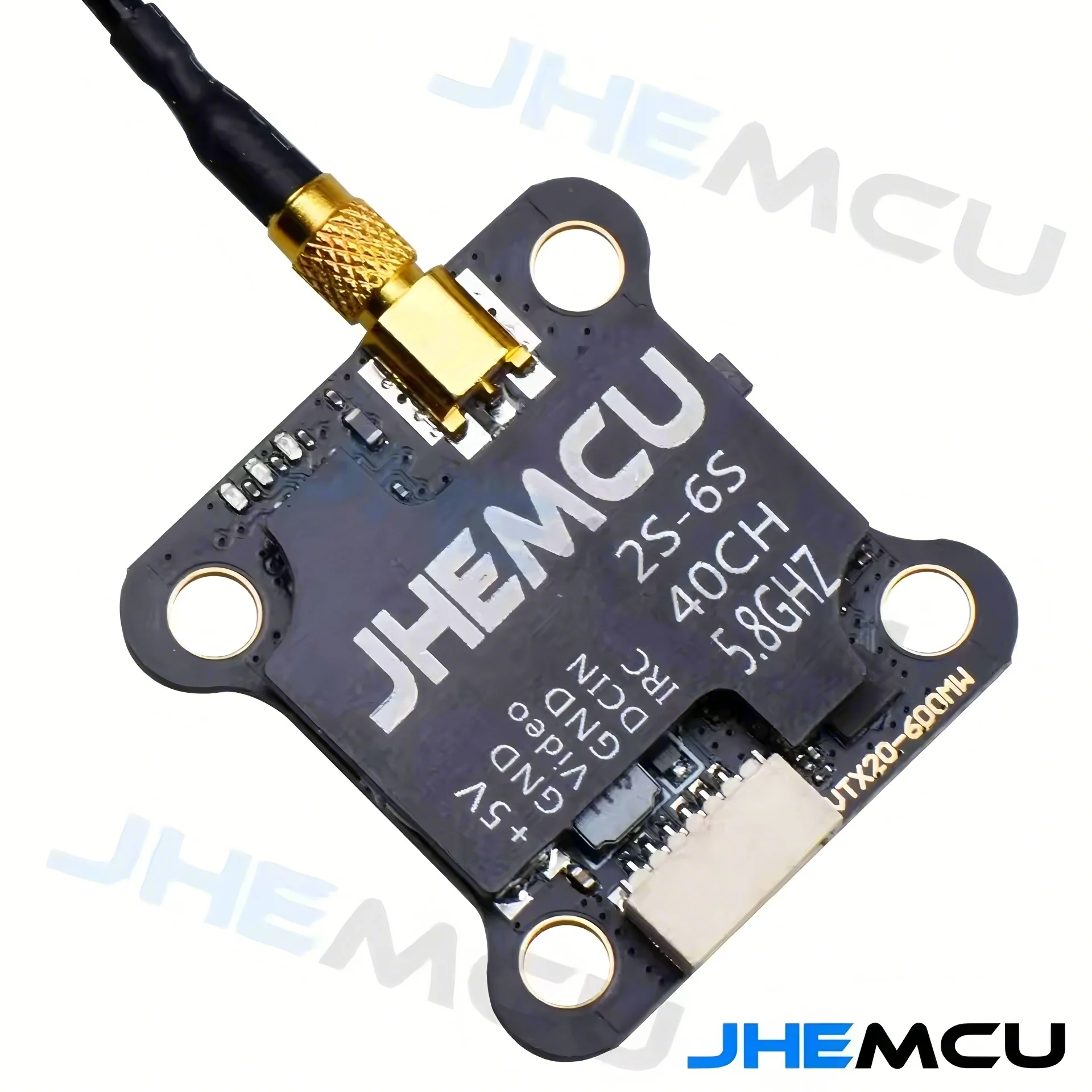 JHEMCU VTX20-600 5.8G 40CH FPV Transmitter PitMode 25mW 100mW 200mW 400mW 600mW 7-26V Adjustable VTX for RC FPV Racing Drone
