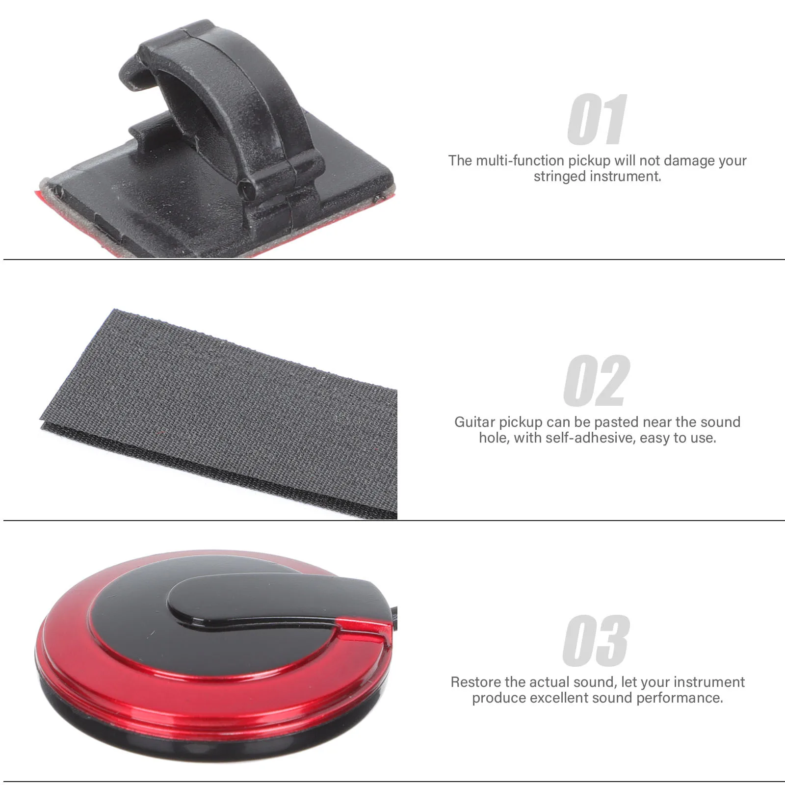 Pastilla de guitarra acústica para orificio de sonido, transductor de instrumentos de madera, fácil de instalar, accesorio práctico, piezas de instrumentos musicales, 1 Uds.