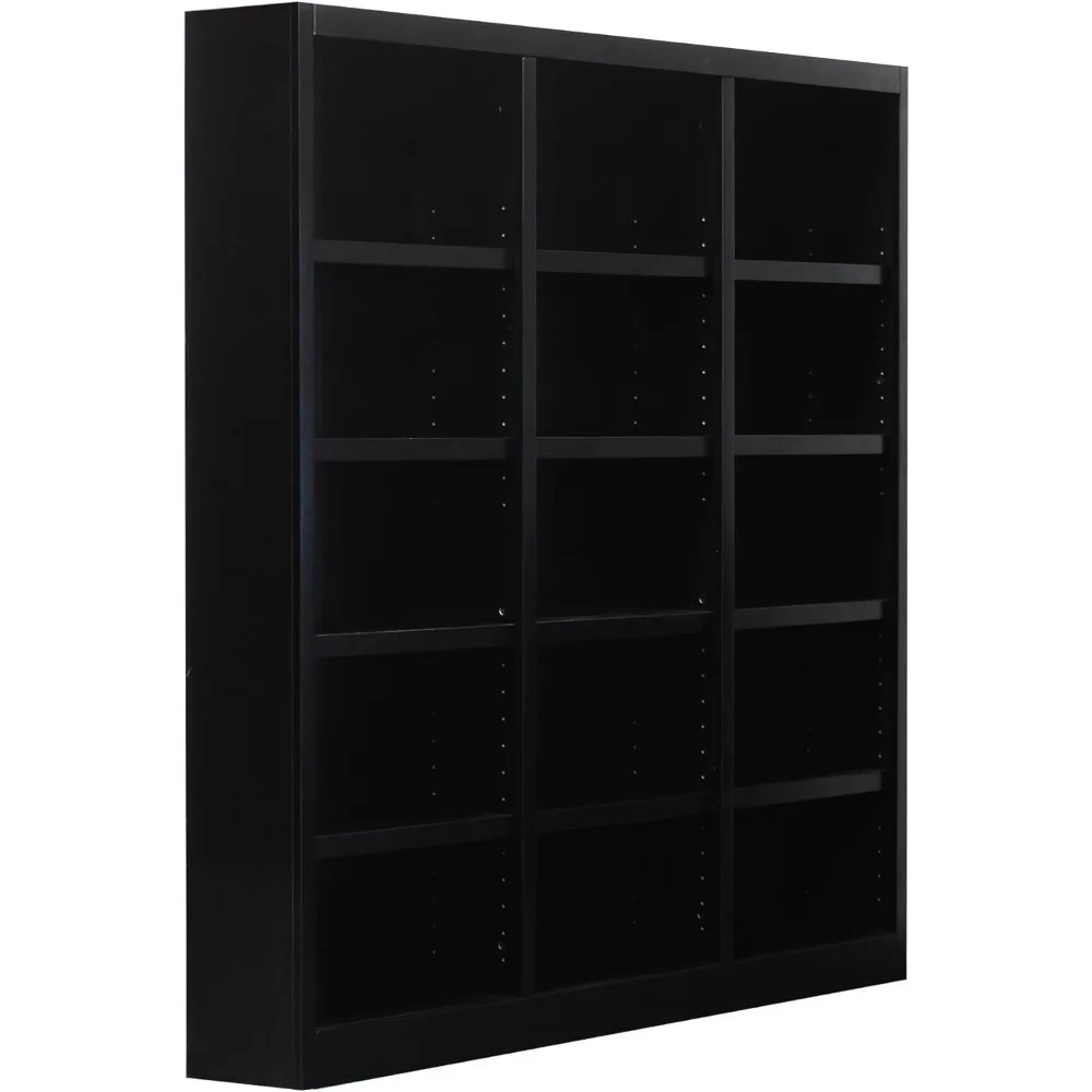 

Traditional 72" Tall 15-Shelf Triple Wide Wood Bookcase in Espresso