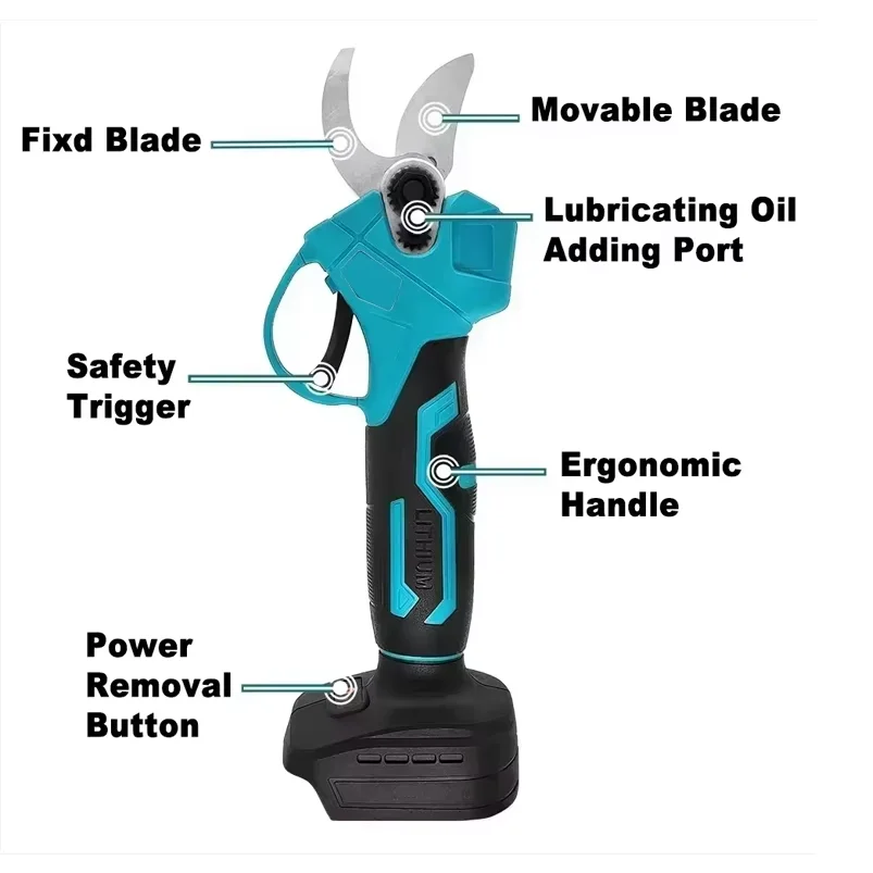 Brushless Electric Pruning Shears Garden Tool Pruner Cordless Electric Garden Scissors Fruit Tree Compatible