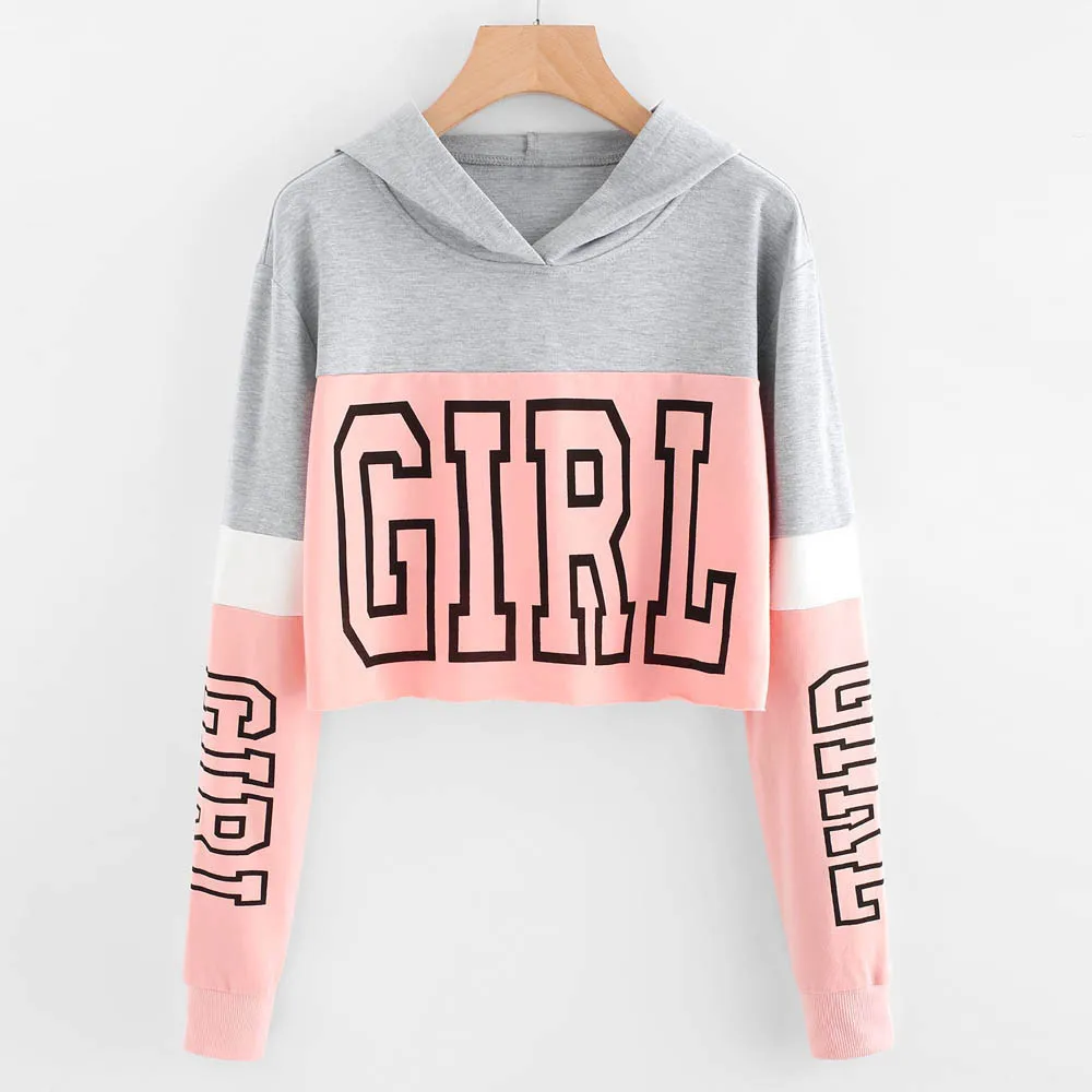 Casual Pullover Lightweight Hoodies Women Letters Print Long Sleeve Sweatshirt Fashion Breathable Sport Hoodie Sweatshirt 2024