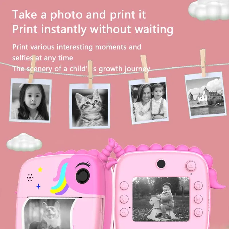 Instant Print Digital Kids Camera 1080p HD For Gifts Boys Birthday Girls Children Paper Shoot Photo Video Cameras Toy Outdoor