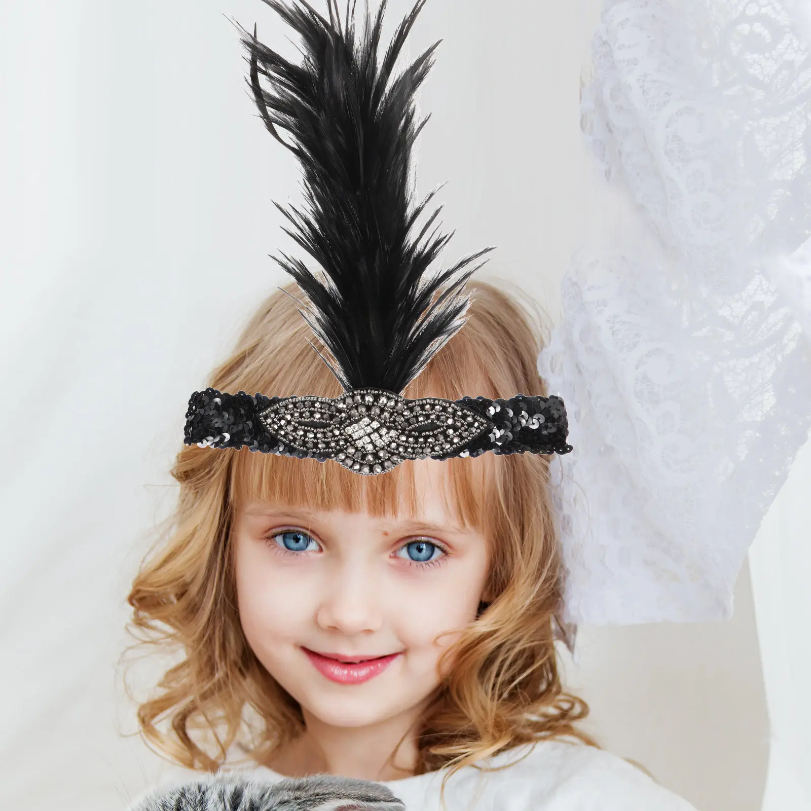 

Classic 1920S Hairband Enchanting Elegant Headpiece for Short Long Curly Straight Hair Wedding Banquet Tea Party Costume
