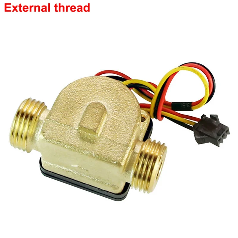 

EYFL-DC5- 18V 1/2" Brass For Water Flow Sensor 1.75Mpa Hall Effect Turbine Pulse Flowmeter External Thread For Water Heater