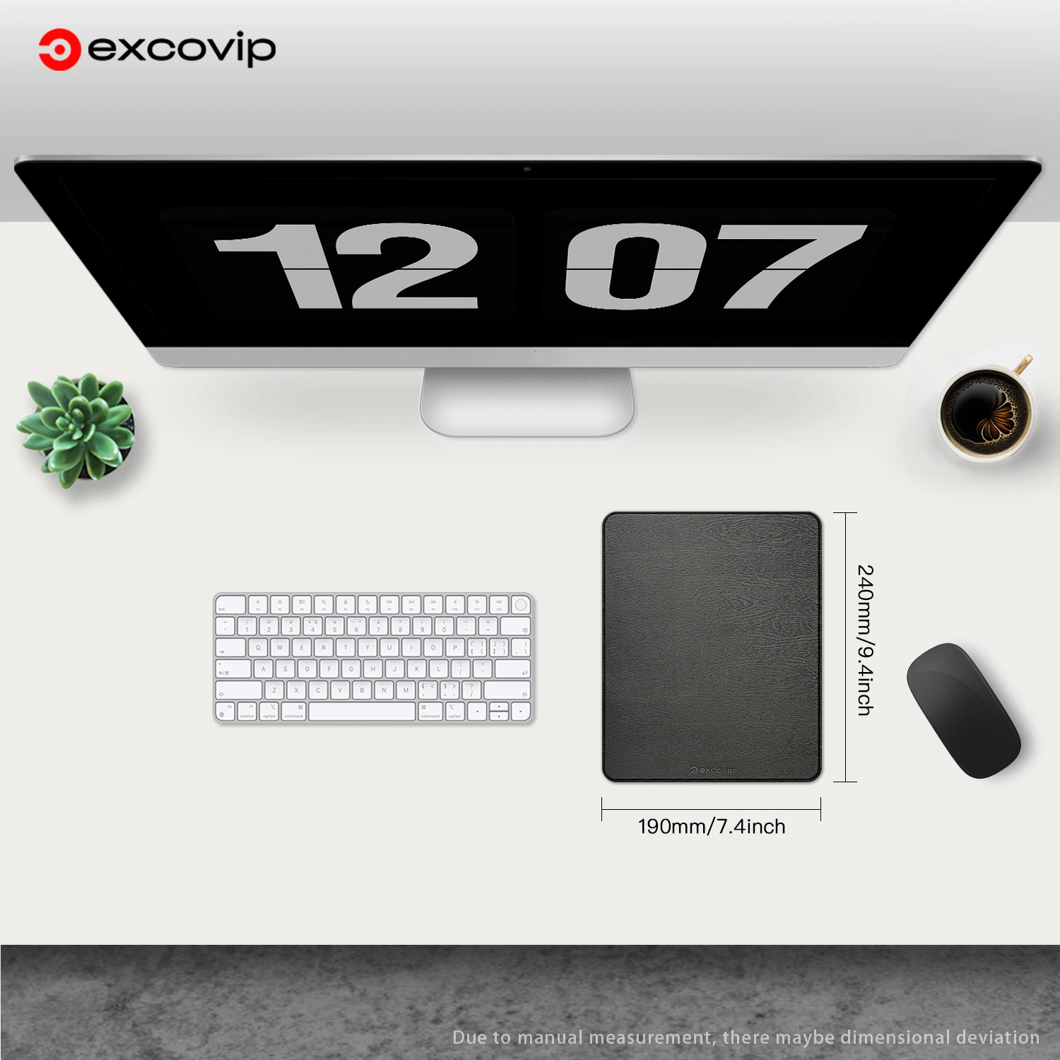 EXCO Resin Hard Mouse Pad Small Mousepad with Non-Slip Rubber Base Waterproof for Gaming Office Computer Laptop