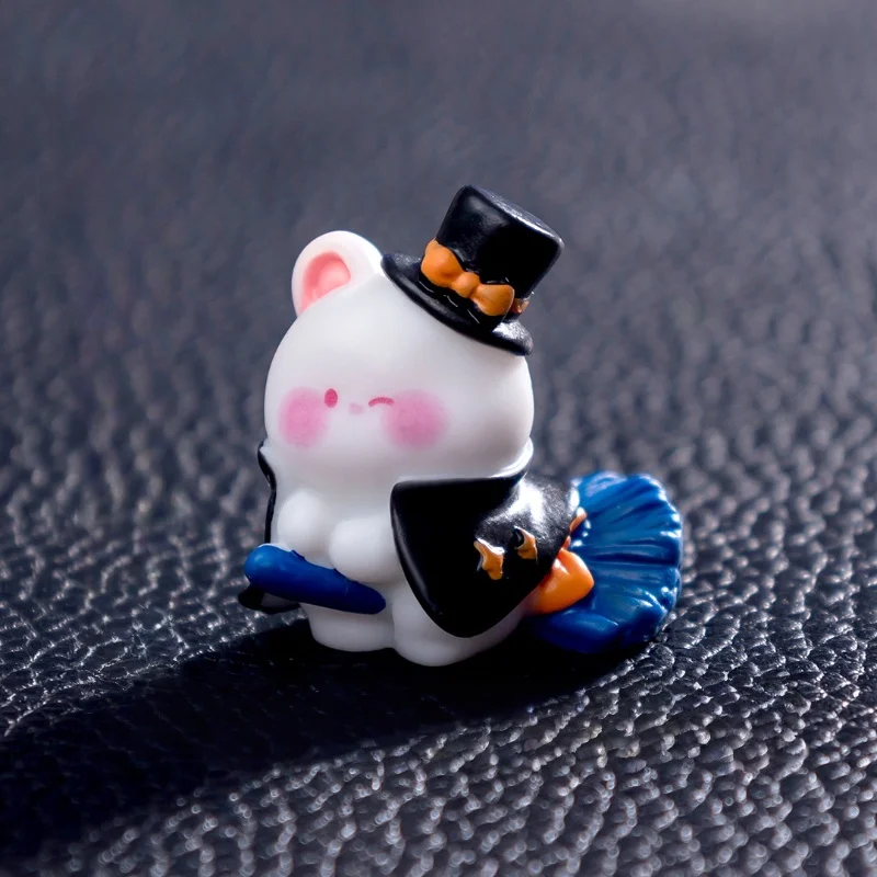 Creative Resin Miniatures ตุ๊กตาฮาโลวีนผีฟักทองหมี DIY การ์ตูนอุปกรณ์ตกแต่งของขวัญที่ไม่ซ้ํากันสําหรับเพื่อน