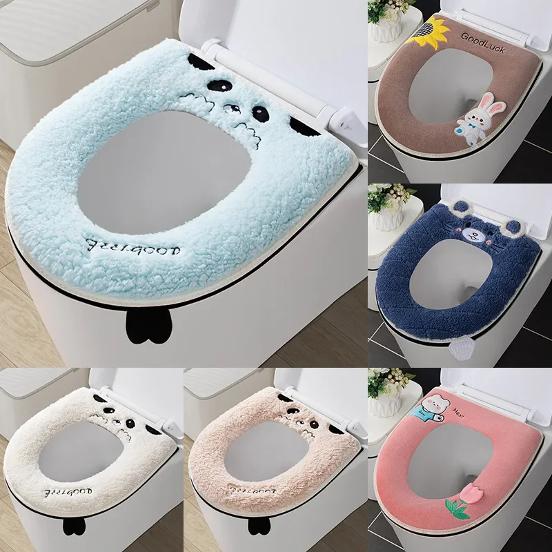 Huishoudelijke Winter Warm Toiletbril Cover Mat Badkamer Wc Pad Kussen Dikkere Zachte Wasbare Closestool Warmer Accessoires