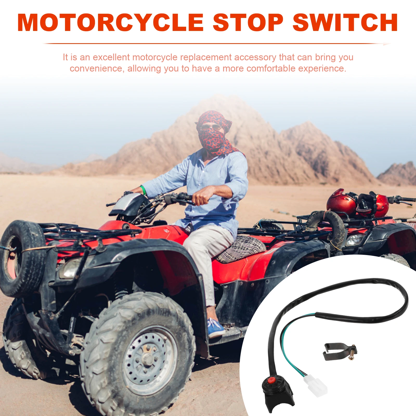 

2 Pcs Motorcycle Kill Switch Durable Plastic Horn Starter Stop Button ATV Easy Disassemble Smooth Surface Replacement Accessory