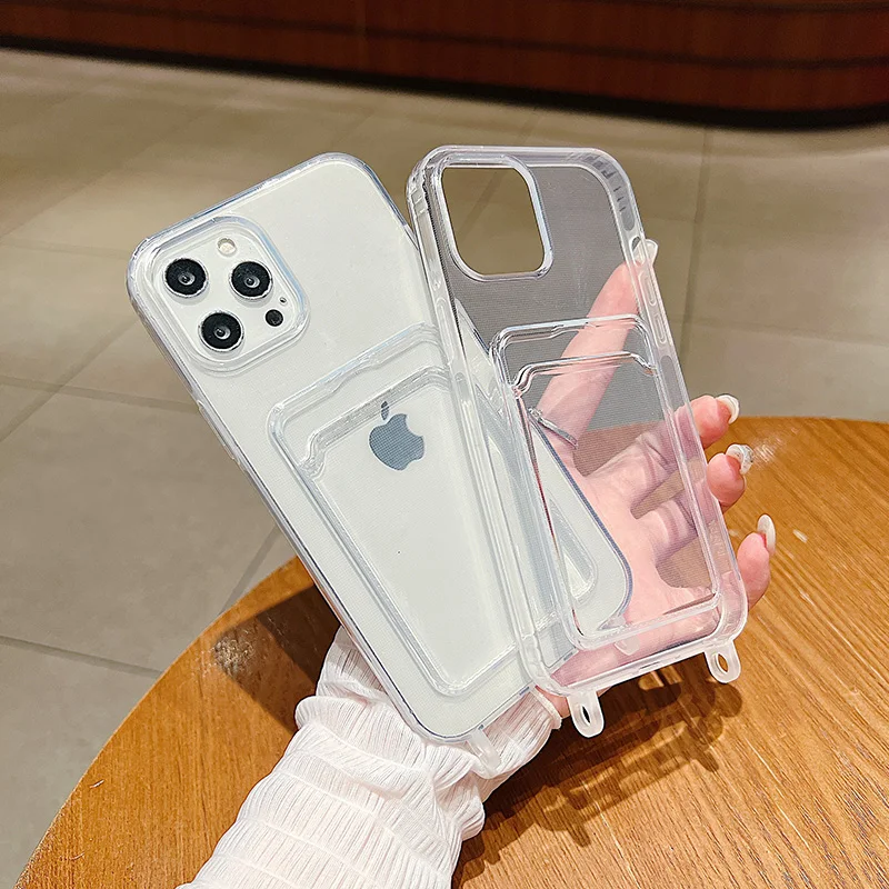 

Transparent Shockproof Phone Case For iPhone 15 Pro Max 14 13 12 11 X XR XS Max 7 8 Plus With Ring Hole Clear Airbag Soft Cover