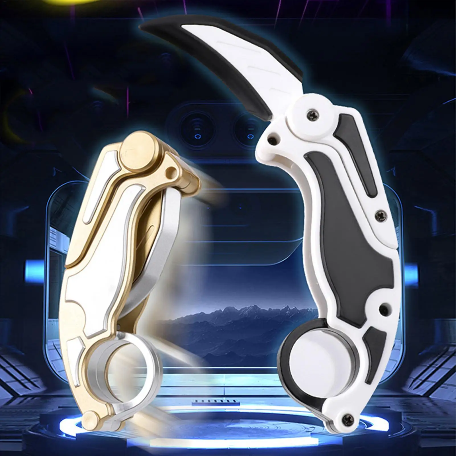Carrot Folding Claw Knife 3D Printed Folding Butterfly Claw Gravity Knifes Butterfly Knifes Fidget Toy For Women Boys Collector