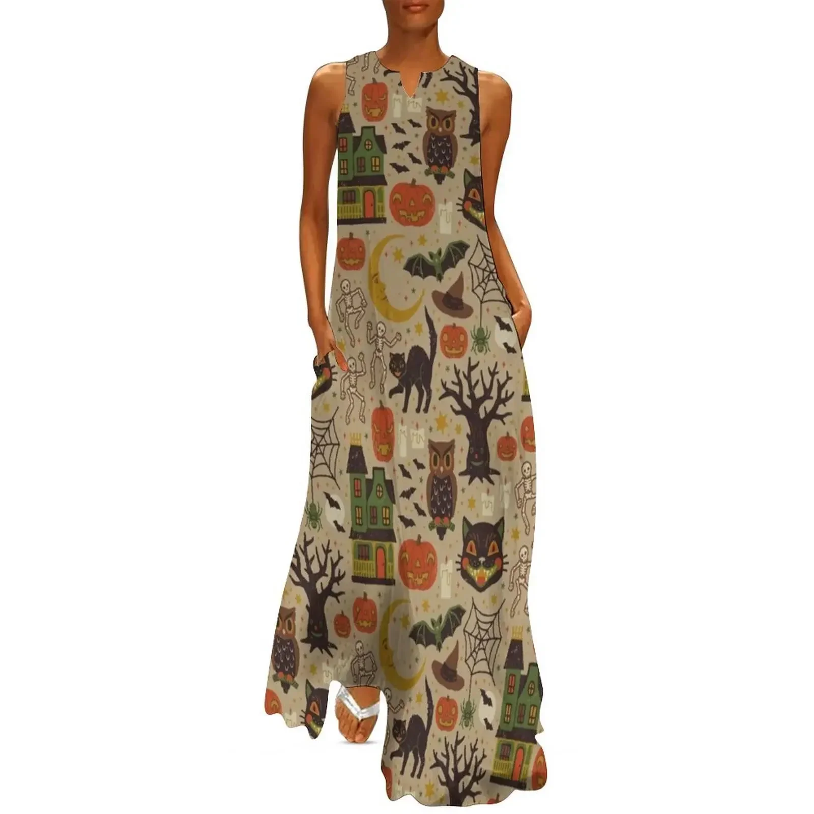 

Vintage Halloween Long Dress Female dress womens dress Women's summer long summer