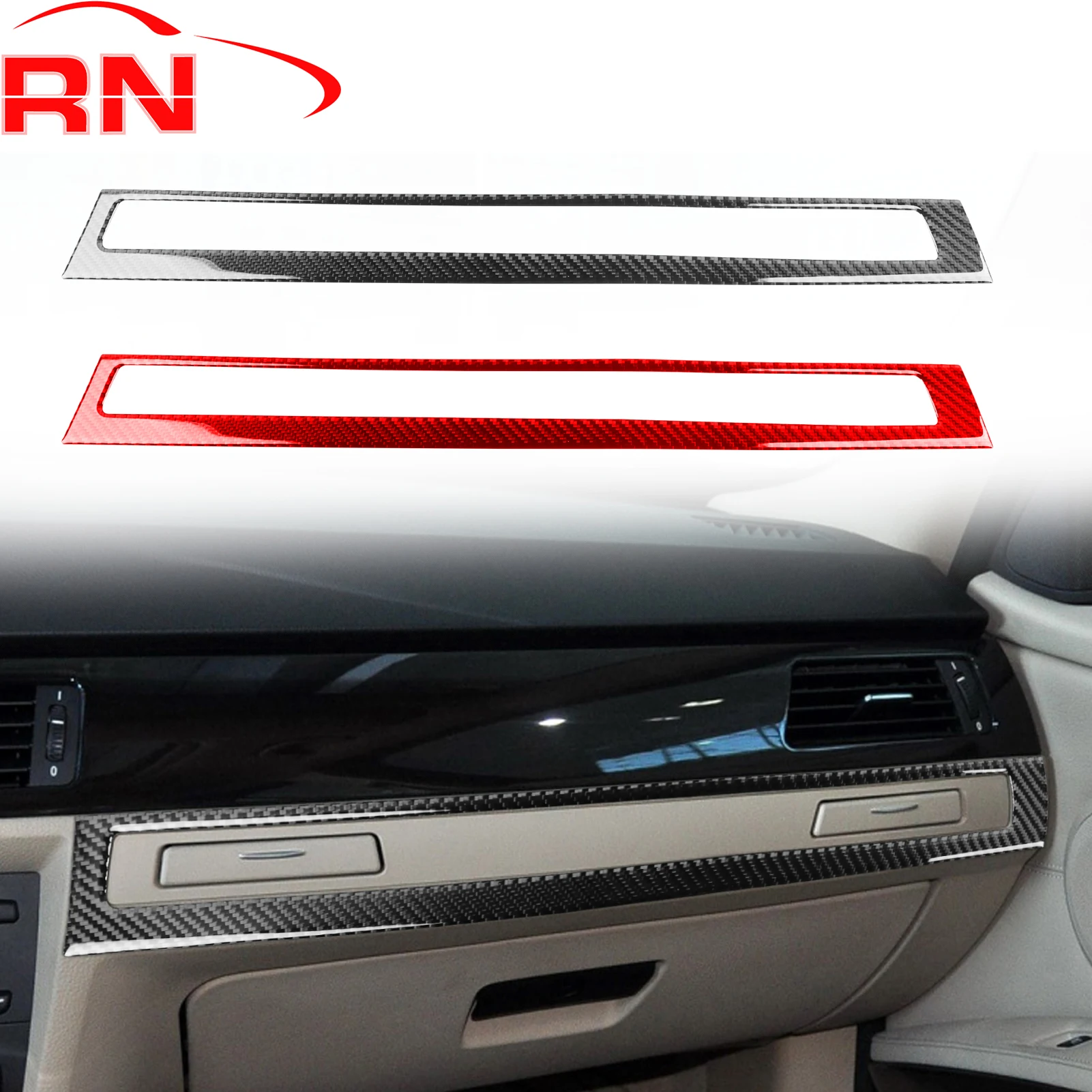 

For BMW 3 Series E90 2005-2012 Modified Carbon Fiber Co-Pilot Trim Bezel Interior Piano black Accessories Decorative Sticker