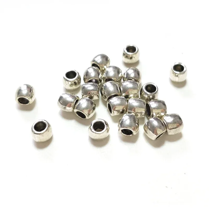 New 50pieces 6mm Retro Zinc Alloy  Oval Shape Big Hole Interval Beads for DIY Bracelet Jewelry Accessories