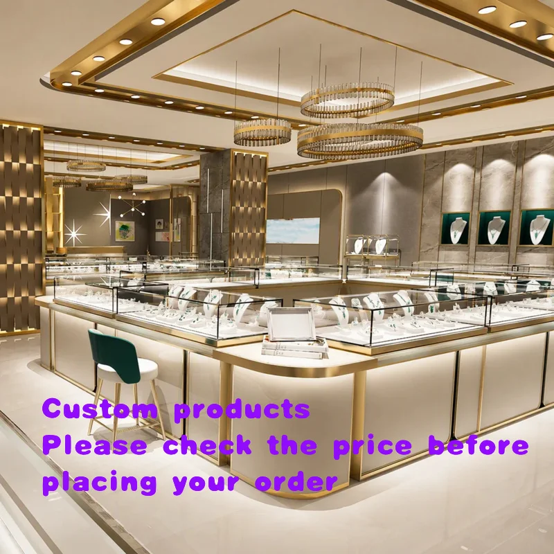 custom.Factory Frame Jewelry Display Cabinet Internal LED Spotlights Lockable Drawers Eco-Friendly Showroom