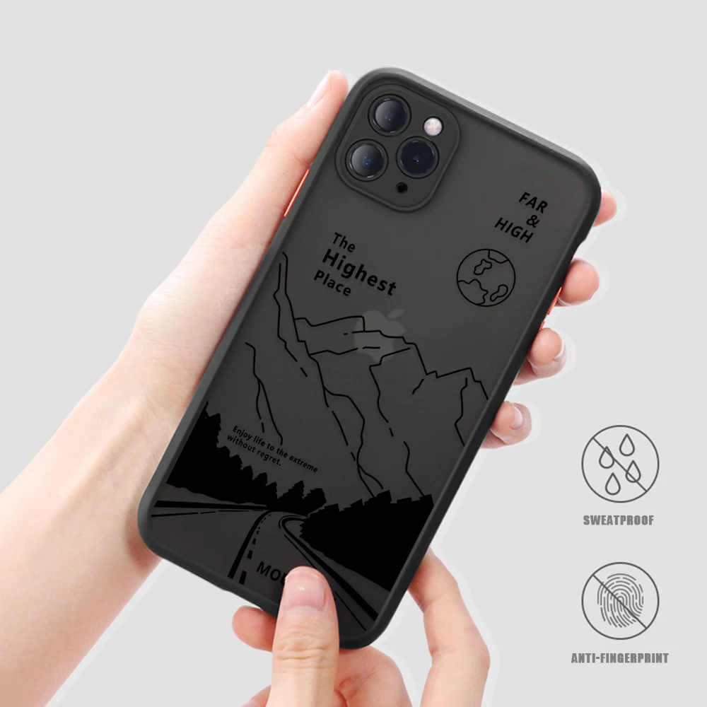 Mountains Sunrise Line Handyhülle für Apple iPhone 18 17 16 15 14 Plus 13 12 Mini 11 Pro Max X Xs XR 7 8 Matte Hartschale – Detail 3