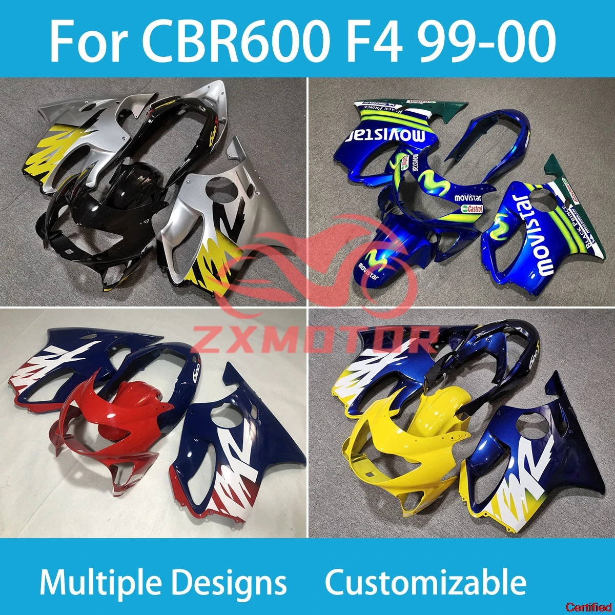 

Лучший уникальный комплект обтекателей CBR600 F4 99 00 ZXMT, окрашенные обтекатели, литье под давлением, подходит для Honda CBR600 F4 1999 2000