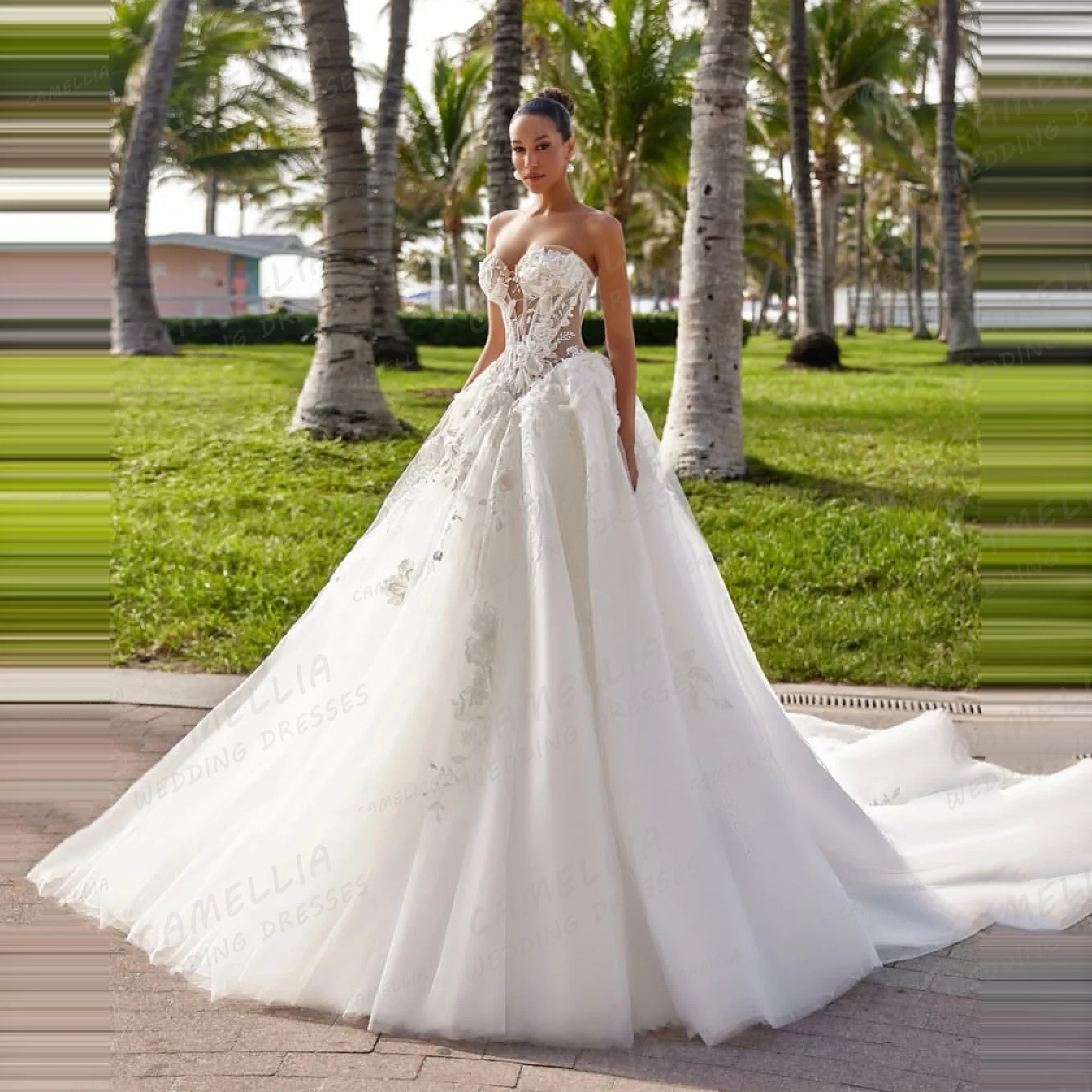 Elegant Wedding Dresses Women's Appliques Sweetheart A Line Bridal Ball Gowns Sexy Sweep Train 2026 Vestidos De Novia Customized