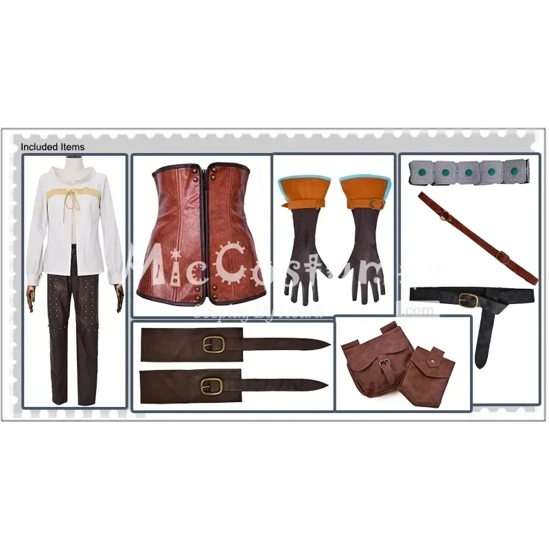 c;4,h'6\e/7;Miccostumes Women's Game Hunt Ciri Cosplay Costume with Belts Gloves and Bags for Woman Halloween Outfitb;6,k'8\s.9/ view 5
