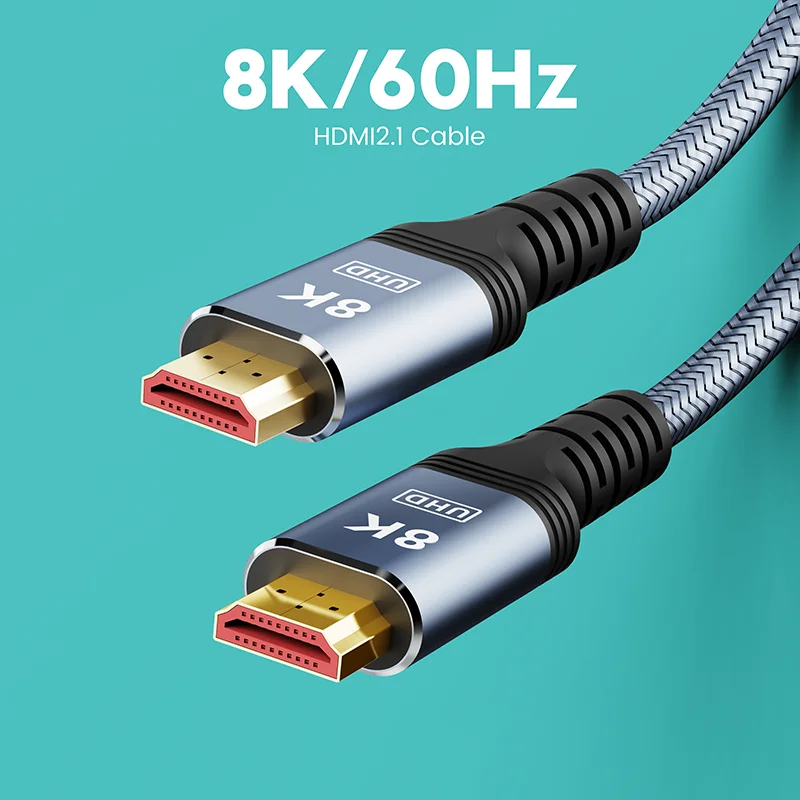 8K UHD Cable 4K 120Hz HDMI-Compatible 2.1 Cable 8K Support HDR EARC for TV Xbox Projector PS5 Audio Cable