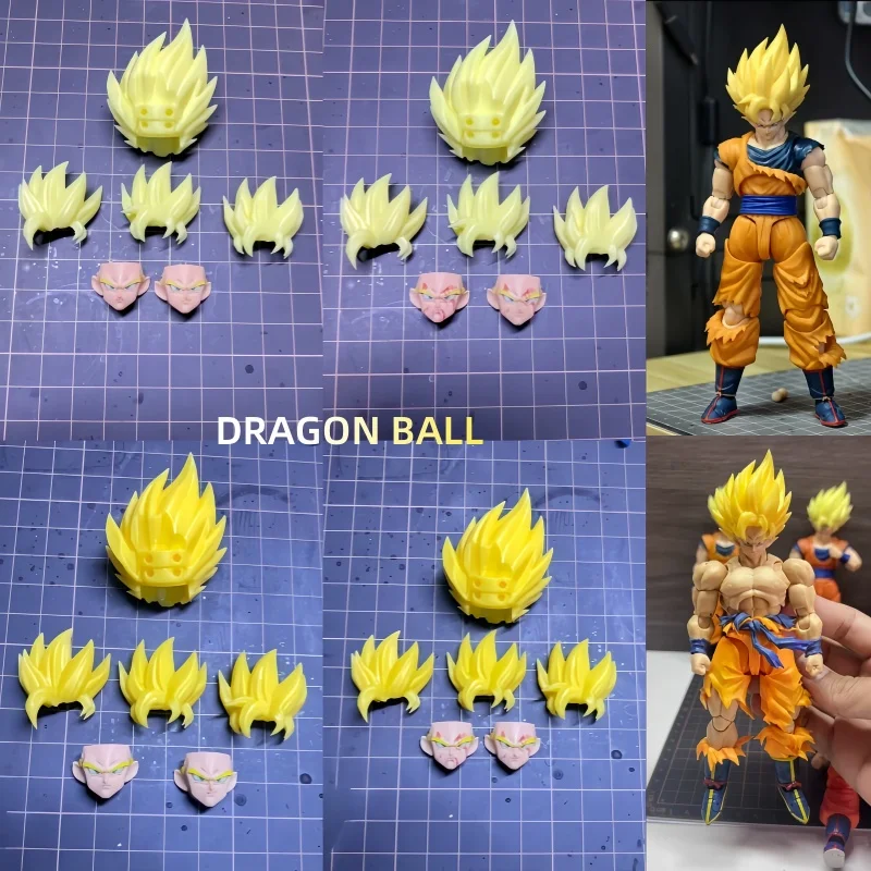 Dragon Ball Toy Head Model Shf Super Two Son Goku Handsome Styling Model Play Battle Damage Edition Facial Model Anime Toy