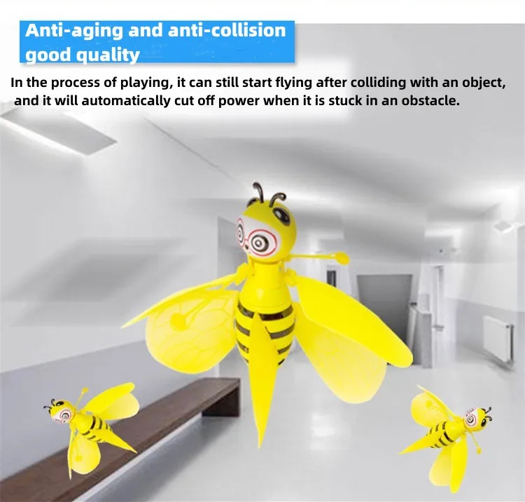 Jouet d'abeille volante à capteur manuel – Mini insecte volant éducatif à induction rechargeable, jouet suspendu | Jeux amusants en plein air pour , garçons et filles, apprentissage interactif