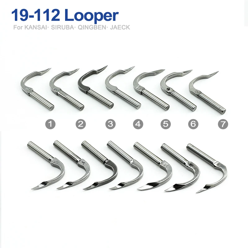 10 PCS 19-112 Looper For KANSAI SPECIAL  DFB1404 1433P SIRUBA VC008 12064P Industrial Multi-Needle Sewing Machine  Parts