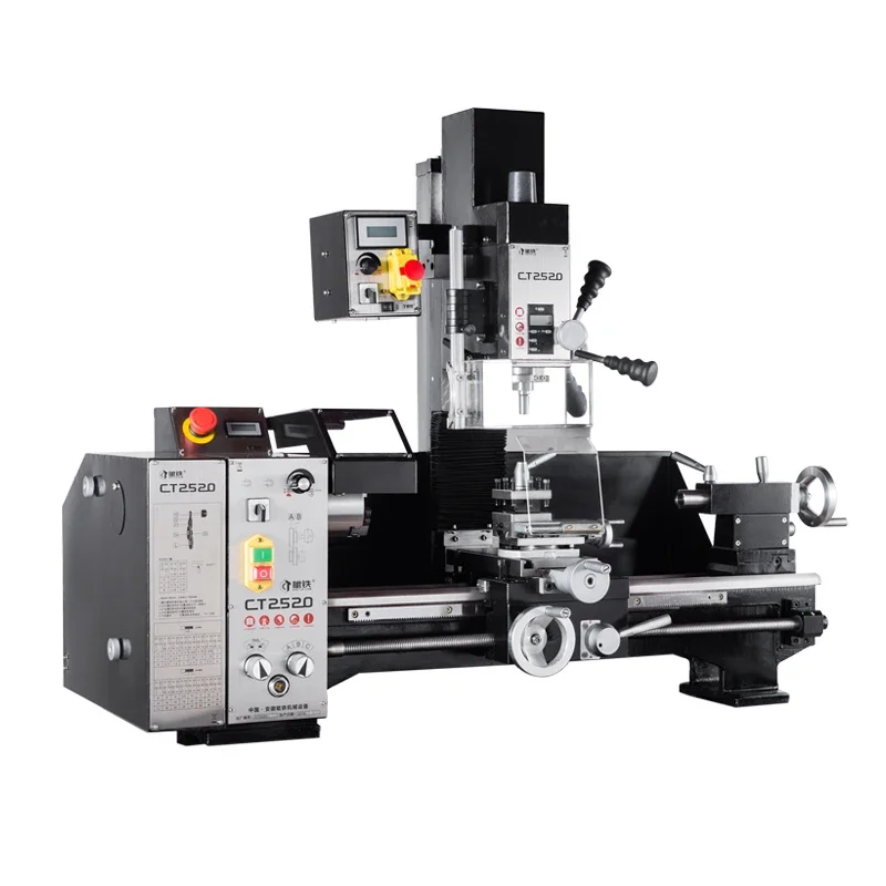 CT2520 Lathe Milling Machine with Engine Pump Motor Gear Bearing-High Precision 1.5 Year Warranty
