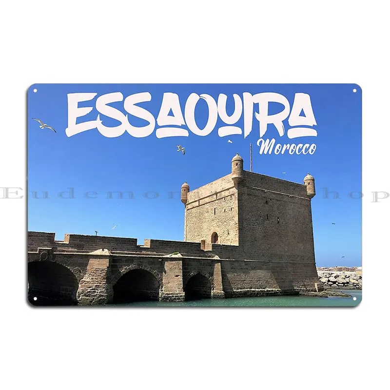 Essaouira Scala Harbour Morocco Journey Metal Sign Decoration Living Room Bar Design Party Tin Sign Poster