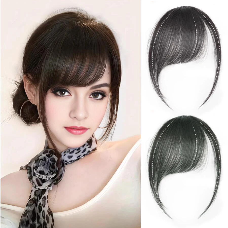 Synthetic Bangs Wig For Women With Natural Side Bangs Fluffy And Add Hair Flipper Bangs