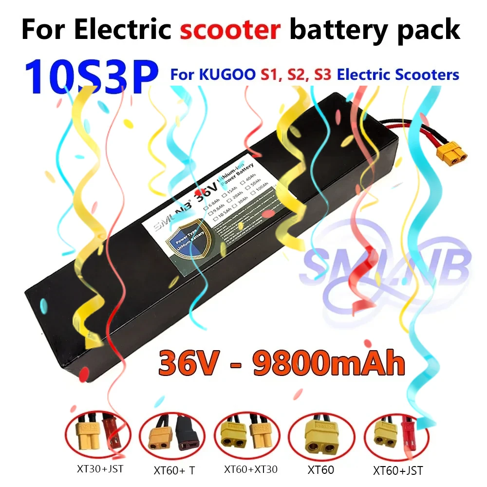 

For KUGOO S1, S2, S3 Electric Scooters 10S3P lithium-ion battery 500W built-in BMS 36V 9800mAh 18650 battery