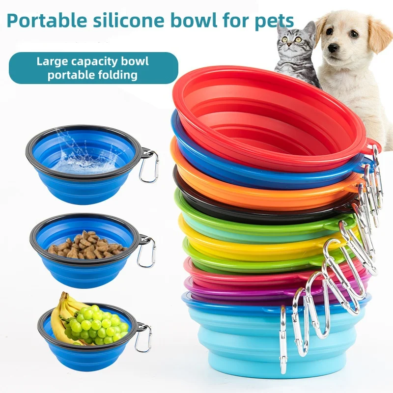 Durable TPR Silicone Collapsible Pet Bowl Portable Outdoor Travel Water Food Feeding Bowl for Small Medium Dogs Cats