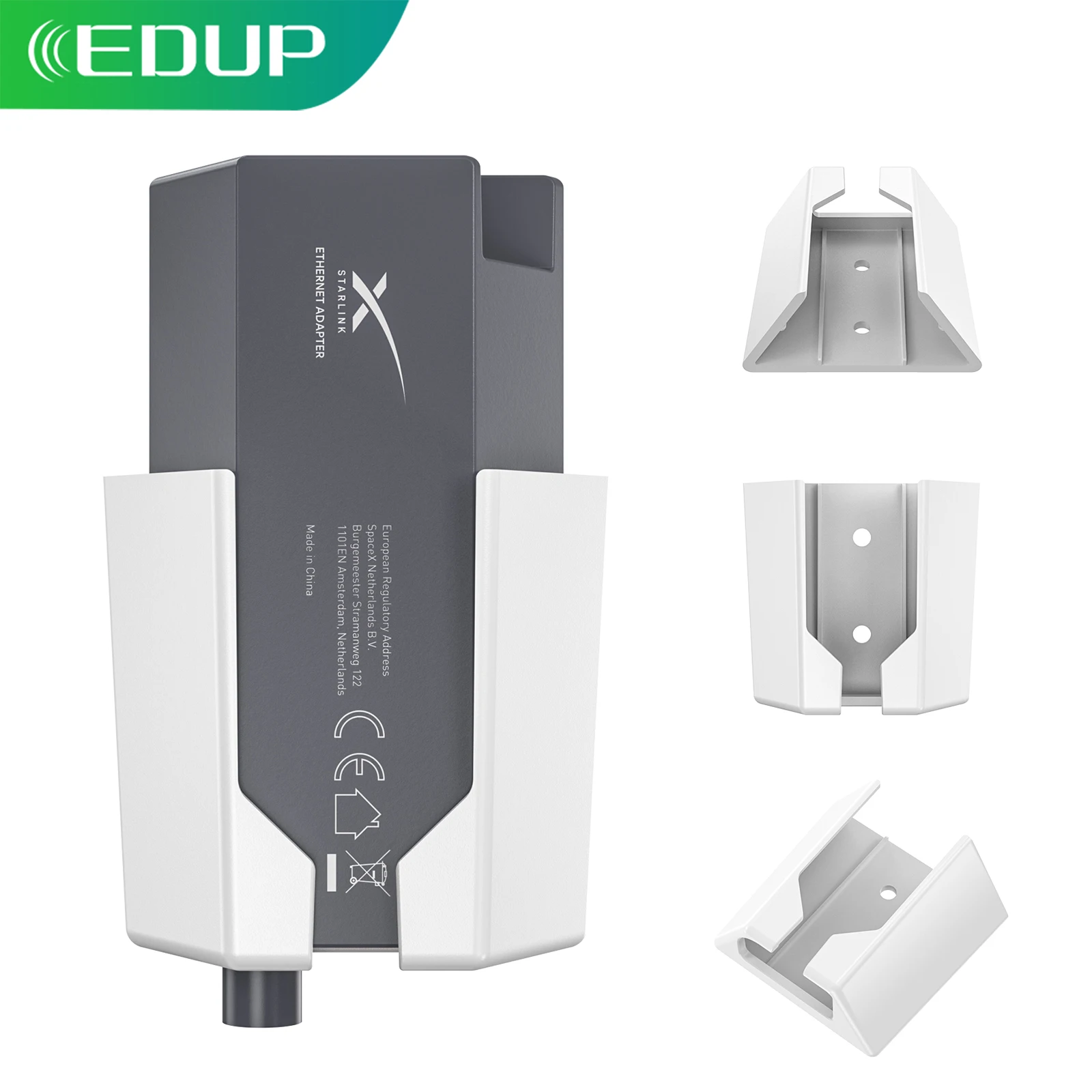 

EDUP WT-DF1185-W Высокое качество Starlink Ethernet-адаптер-держатель Кронштейн Водонепроницаемый Простая установка Белый 1 шт.