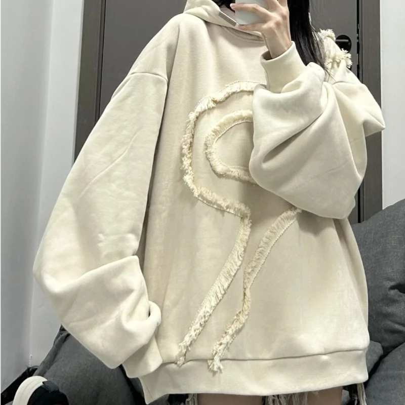 

Plain Loose Hoodies Baggy Korean Female Top Casual 90s Vintage Essential Basic Y 2k Xxl Designer Emo Women's Hooded Sweatshirts