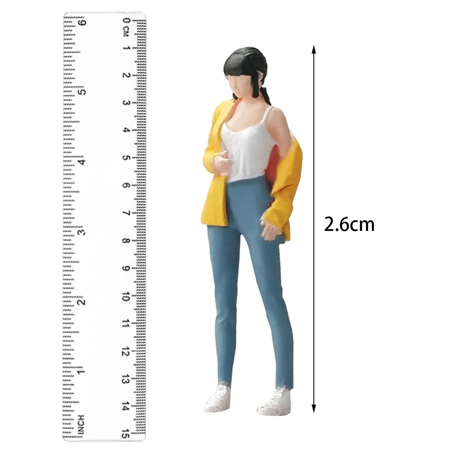 1:64 scala ragazza figura posa scena personaggio del film Mini bambola scena fai da te Decor casa delle bambole Decor Sand Table Layout decorazione