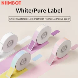 Niimbot สติกเกอร์ติดฉลากพิมพ์กระดาษกระดาษมีกาวใน D11สีขาว/สี/ใสกันน้ำ