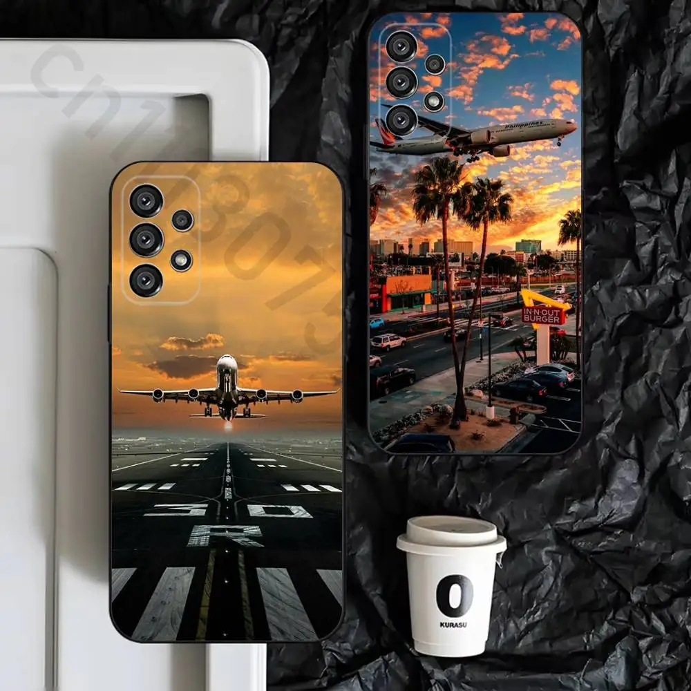aircraft airport runway Phone Case for Samsung Galaxy S25 S24 S23 S22 S21 S20 Ultra Plus Cool Frosted Soft Cover Funda