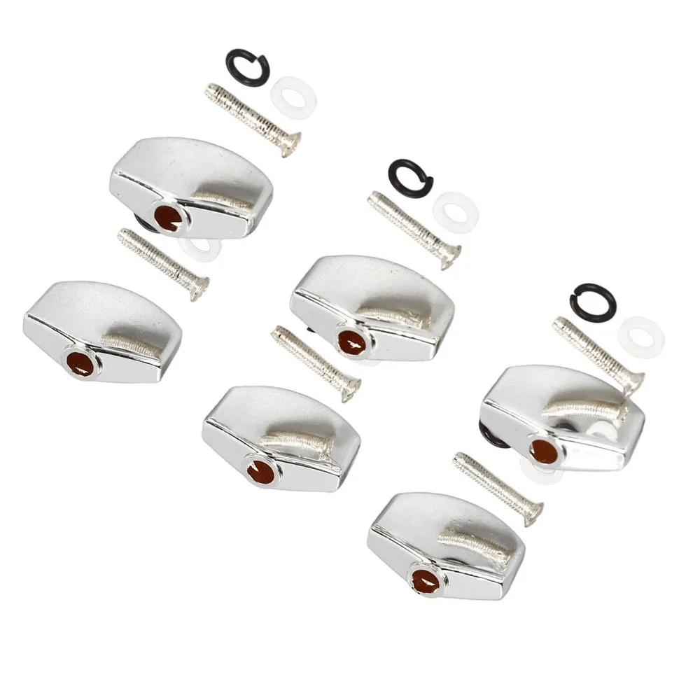 12PCS Stable Plastic Material Guitar Tuning Pegs Silver Color Universal Tuning Pegs Acoustic Guitar Buttons For Acoustic Guitar