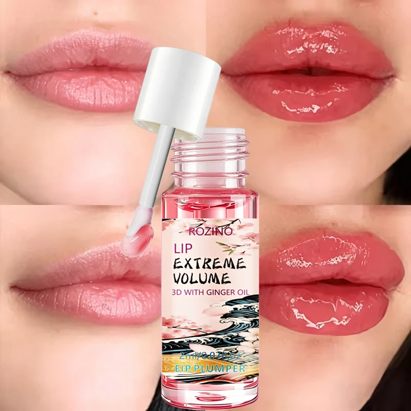 Volumizing Effect - High-Shine Lip Balm Suitable for All Skin Types and Sensitive Skin, Dual-Use Brush and Dropper Design for Easy Application - Sexy Glossy Lips - Enhances Lip Fullness and Elasticity - Instantly Plump