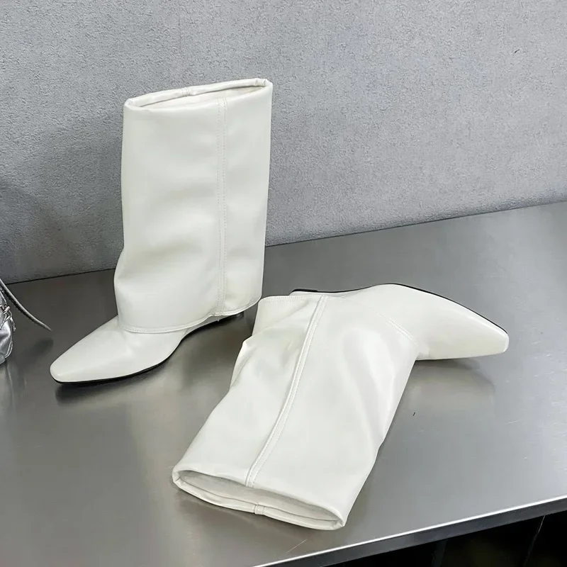 

Aneikeh/Осенние женские ботильоны на танкетке, обувь с острым носком, современные короткие ботильоны, Zapatos De Mujer